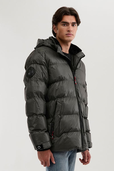 Canada Weather Gear Grid Pattern Puffer Parka Jacket - Green
