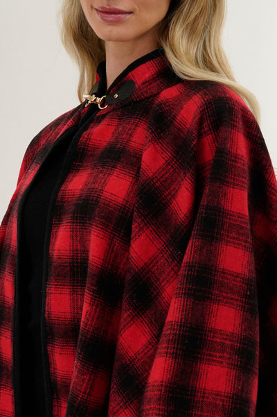 Canada Weather Gear Tartan Plaid Poncho - Red - Womens Ponchos - Canada Weather Gear