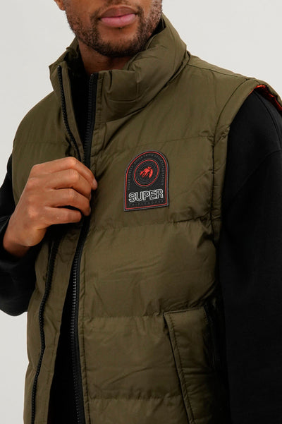 Super Triple Goose Double Pocket Bubble Vest - Olive - Mens Vests - Canada Weather Gear
