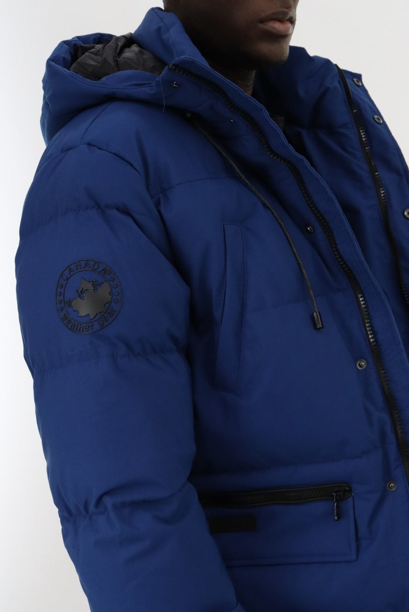 Canada Weather Gear Hip Length Parka Jacket - Blue - Mens Parka Jackets - Canada Weather Gear