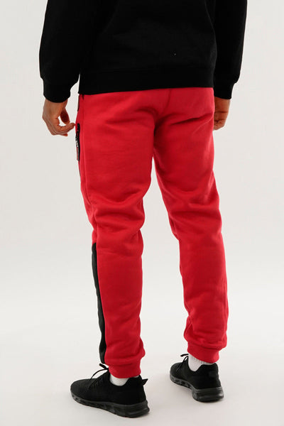 Canada Weather Gear Fleece Contrast Insert Jogger - Red - Mens Joggers & Sweatpants - Canada Weather Gear