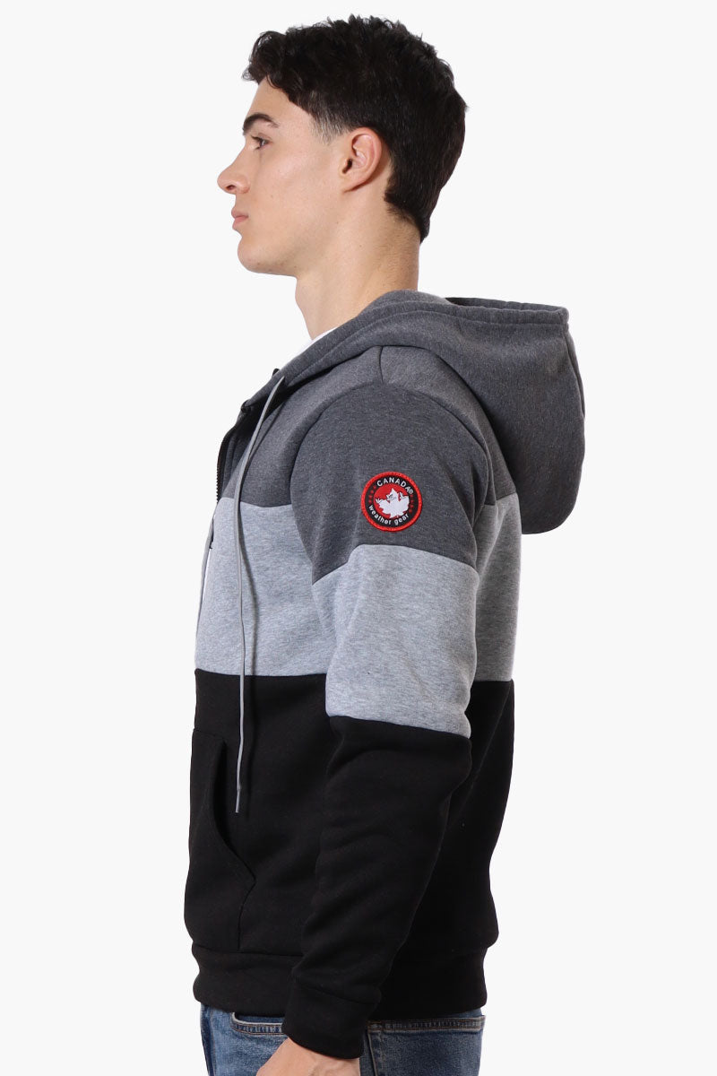 Canada Weather Gear 1/2 Zip Colour Block Hoodie - Grey - Mens Hoodies & Sweatshirts - Canada Weather Gear