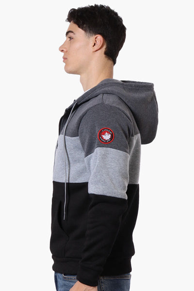 Canada Weather Gear 1/2 Zip Colour Block Hoodie - Grey - Mens Hoodies & Sweatshirts - Canada Weather Gear