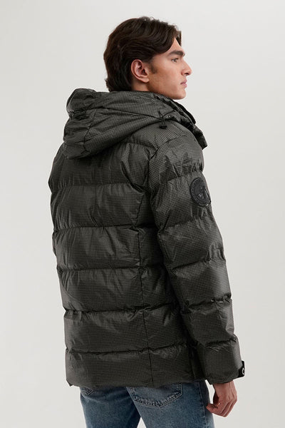 Canada Weather Gear Grid Pattern Puffer Parka Jacket - Green