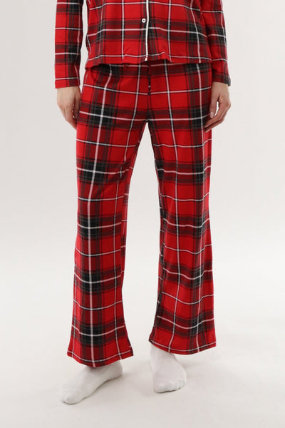 Canada Weather Gear Wide Leg Plaid Pajama Pants - Red - Womens Pajamas - Canada Weather Gear