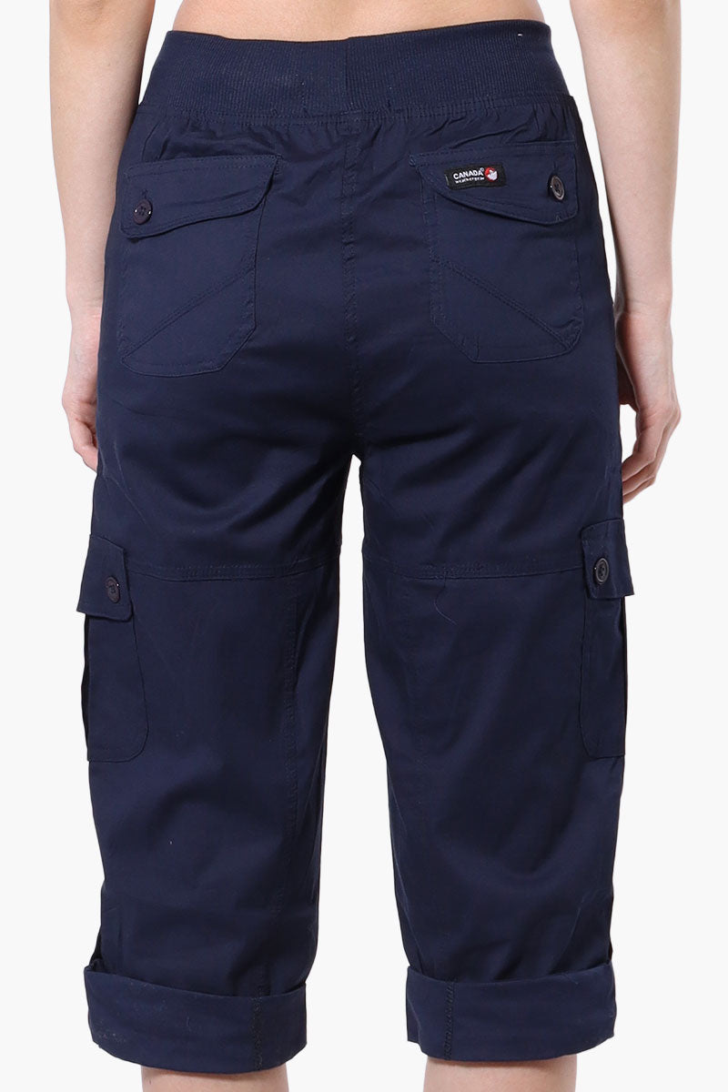 Canada Weather Gear Tie Waist Cargo Capris - Navy - Womens Shorts & Capris - Canada Weather Gear