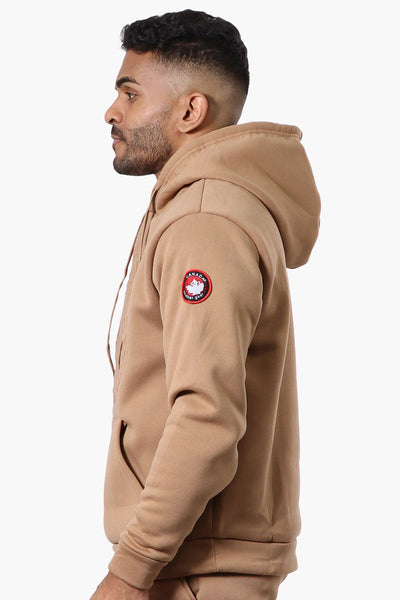 Canada Weather Gear Solid Embossed Logo Hoodie - Brown - Mens Hoodies & Sweatshirts - Canada Weather Gear