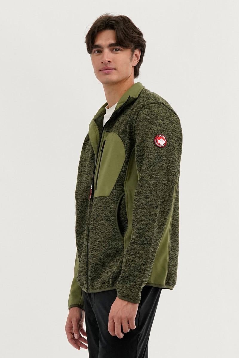 Canada Weather Gear Fleece Lightweight Jacket - Olive - Mens Lightweight Jackets - Canada Weather Gear