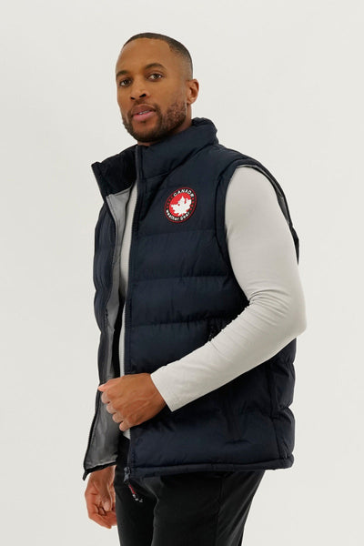 Canada Weather Gear Basic Puffer Vest - Navy - Mens Vests - Canada Weather Gear