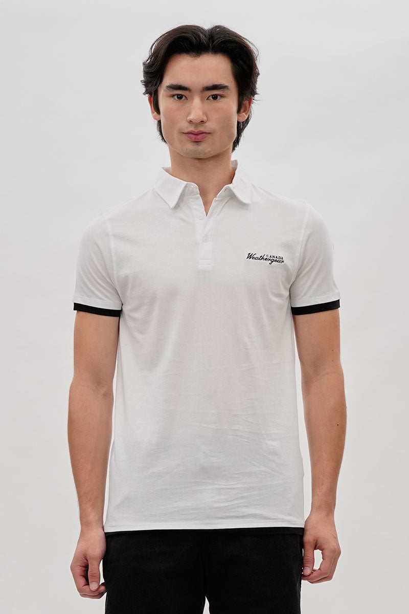 Canada Weather Gear Vintage Short Sleeve Polo Shirt - White - Mens Polo Shirts - Canada Weather Gear