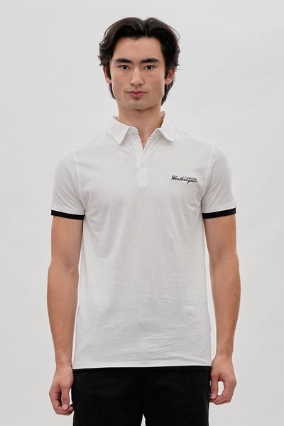 Canada Weather Gear Vintage Short Sleeve Polo Shirt - White - Mens Polo Shirts - Canada Weather Gear
