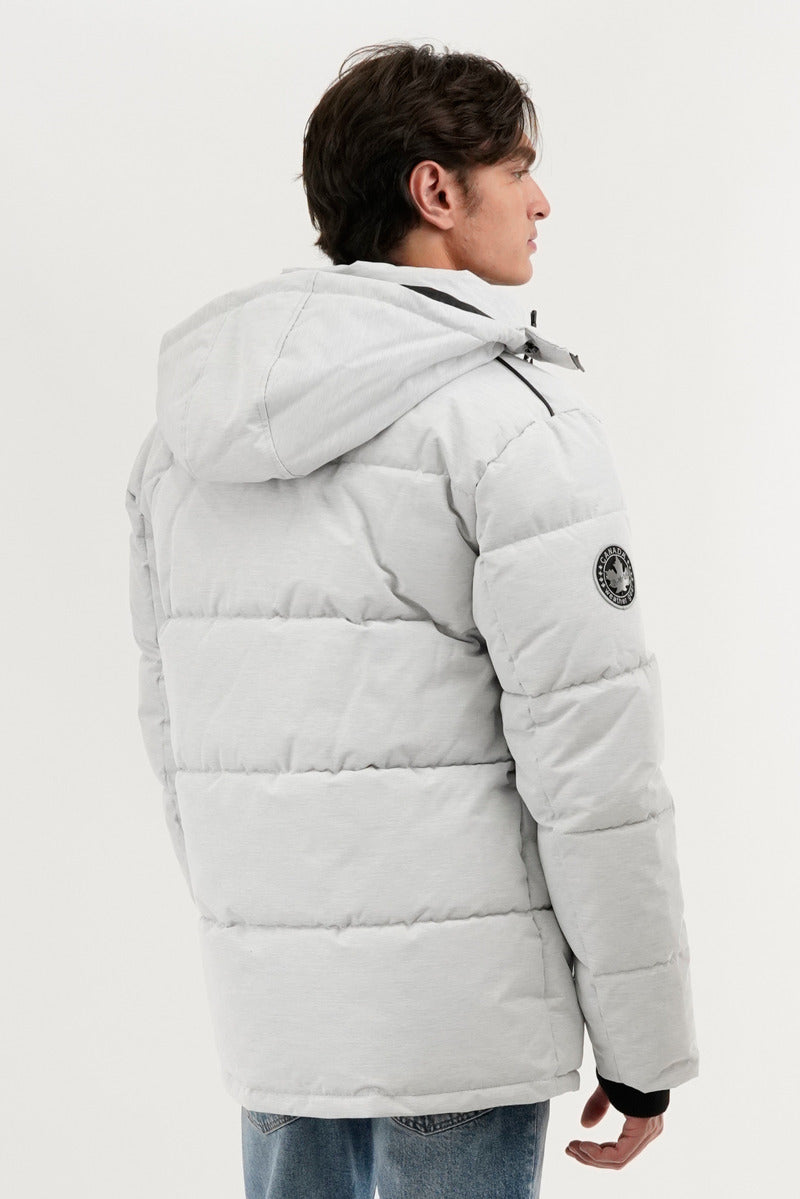 Canada Weather Gear Quilted Puffer Parka Jacket - White - Mens Parka Jackets - Canada Weather Gear