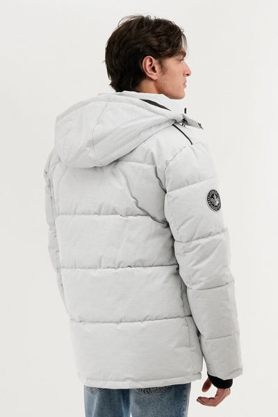 Canada Weather Gear Quilted Puffer Parka Jacket - White - Mens Parka Jackets - Canada Weather Gear