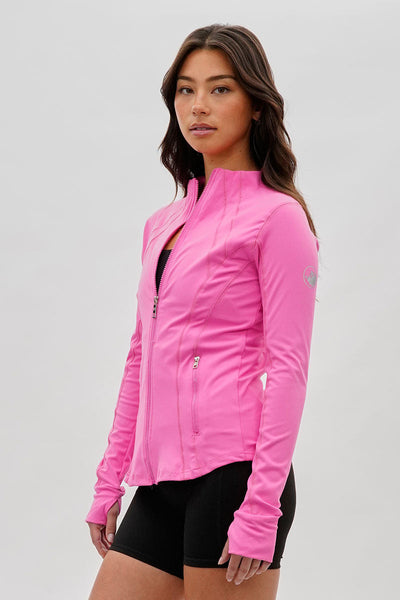 Canada Weather Gear Fitted Yoga Lightweight Jacket - Pink - Womens Lightweight Jackets - Canada Weather Gear
