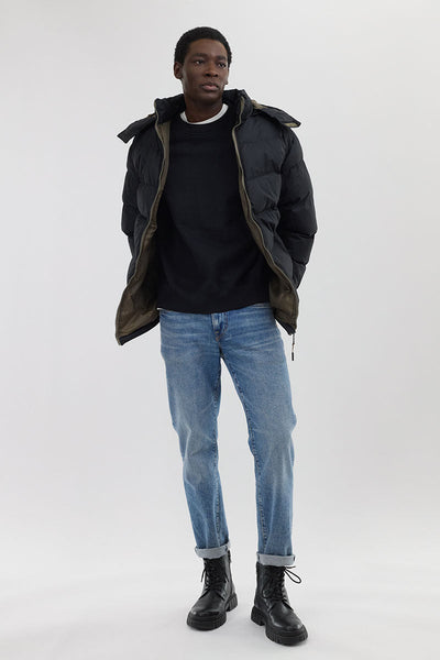 Super Triple Goose Chevron Bomber Jacket - Black