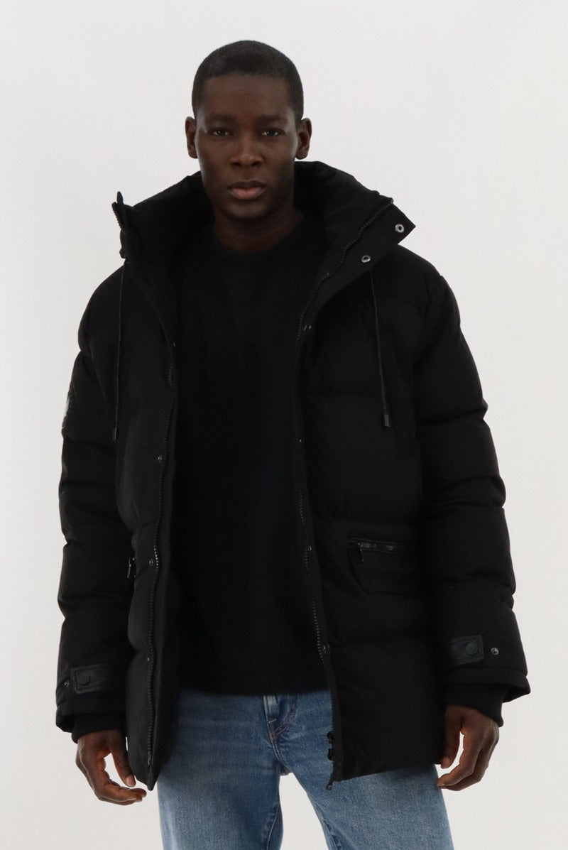 Canada Weather Gear Hip Length Parka Jacket - Black - Mens Parka Jackets - Canada Weather Gear