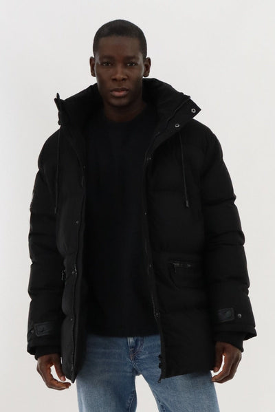 Canada Weather Gear Hip Length Parka Jacket - Black - Mens Parka Jackets - Canada Weather Gear