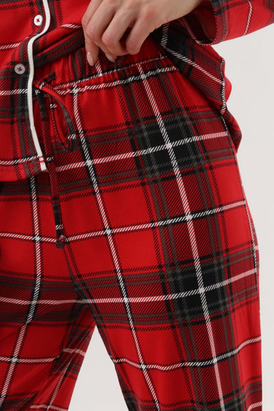 Canada Weather Gear Wide Leg Plaid Pajama Pants - Red - Womens Pajamas - Canada Weather Gear