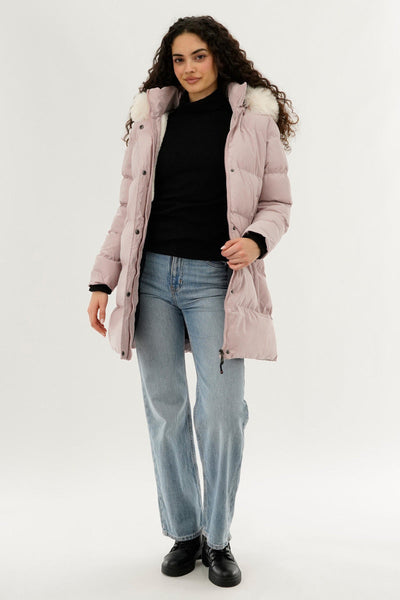 Canada Weather Gear Hip Length Parka Jacket - Pink - Womens Parka Jackets - Canada Weather Gear