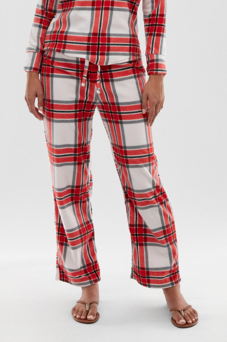 Canada Weather Gear Plaid Wide Leg Pajama Pants - White - Womens Pajamas - Canada Weather Gear