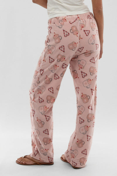 Canada Weather Gear Festive Print Wide Leg Pajama Pants - Pink - Womens Pajamas - Canada Weather Gear