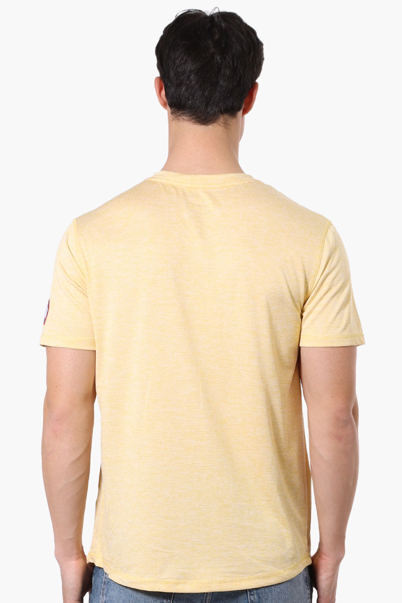 Canada Weather Gear Basic Henley Tee - Yellow - Mens Tees & Tank Tops - Canada Weather Gear