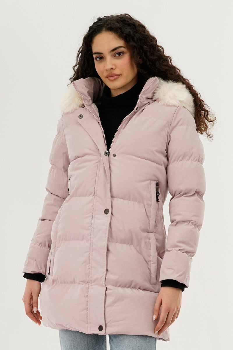 Canada Weather Gear Hip Length Parka Jacket - Pink - Womens Parka Jackets - Canada Weather Gear