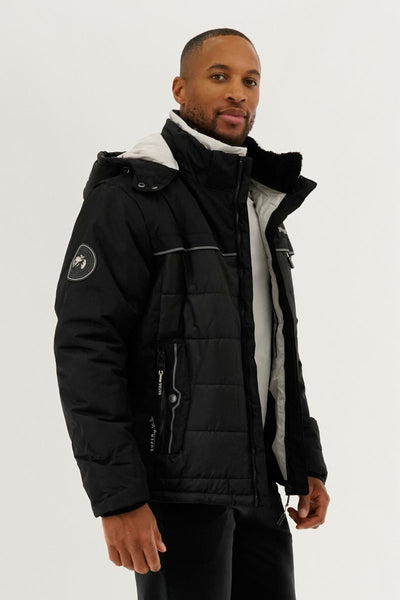 Super Triple Goose Contrast Lining Puffer Bomber Jacket - Stone - Mens Bomber Jackets - Canada Weather Gear