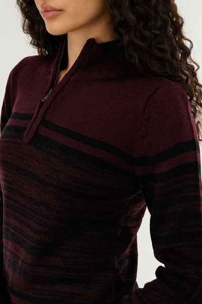 Canada Weather Gear Half Zip Pullover Sweater - Burgundy - Womens Pullover Sweaters - Canada Weather Gear