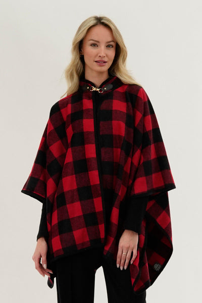 Canada Weather Gear Plaid Poncho - Red - Womens Ponchos - Canada Weather Gear