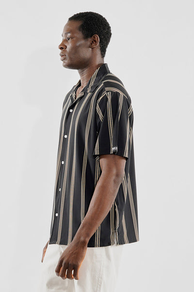 Canada Weather Gear Travel Collection Striped Button Up Casual Shirt - Black - Mens Casual Shirts - Canada Weather Gear