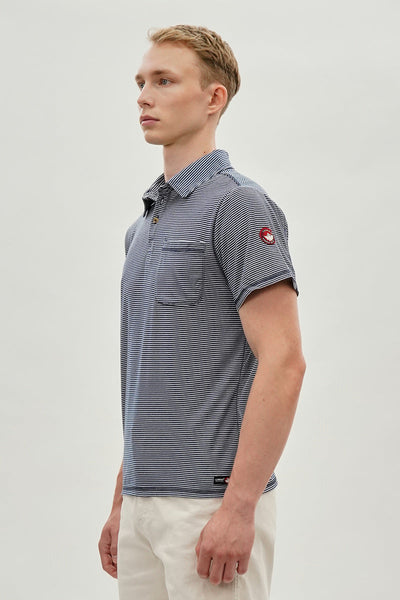 Canada Weather Gear Striped Polo Shirt - Navy