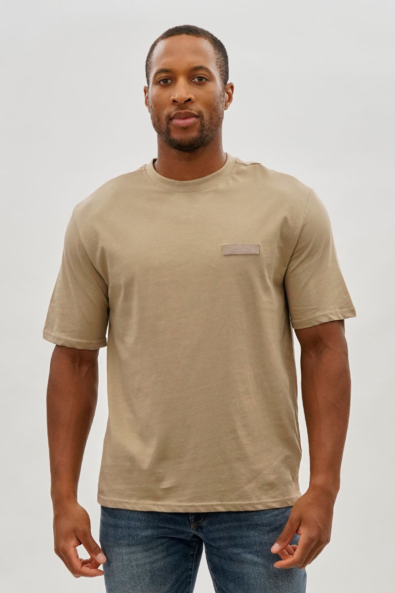 Essentials Super Triple Goose Logo Print Tee - Beige - Mens Tees & Tank Tops - Canada Weather Gear