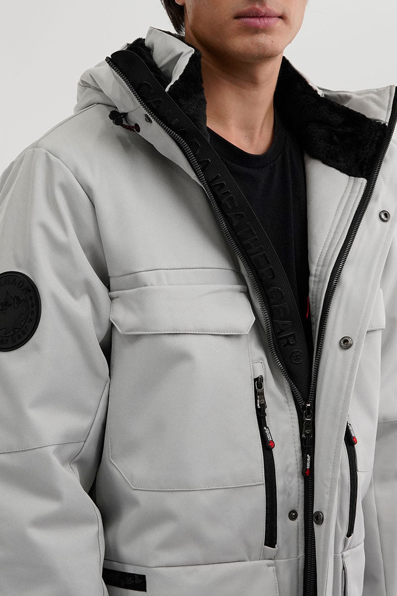 Canada Weather Gear Faux Fur Lined Hood Parka Jacket - Stone