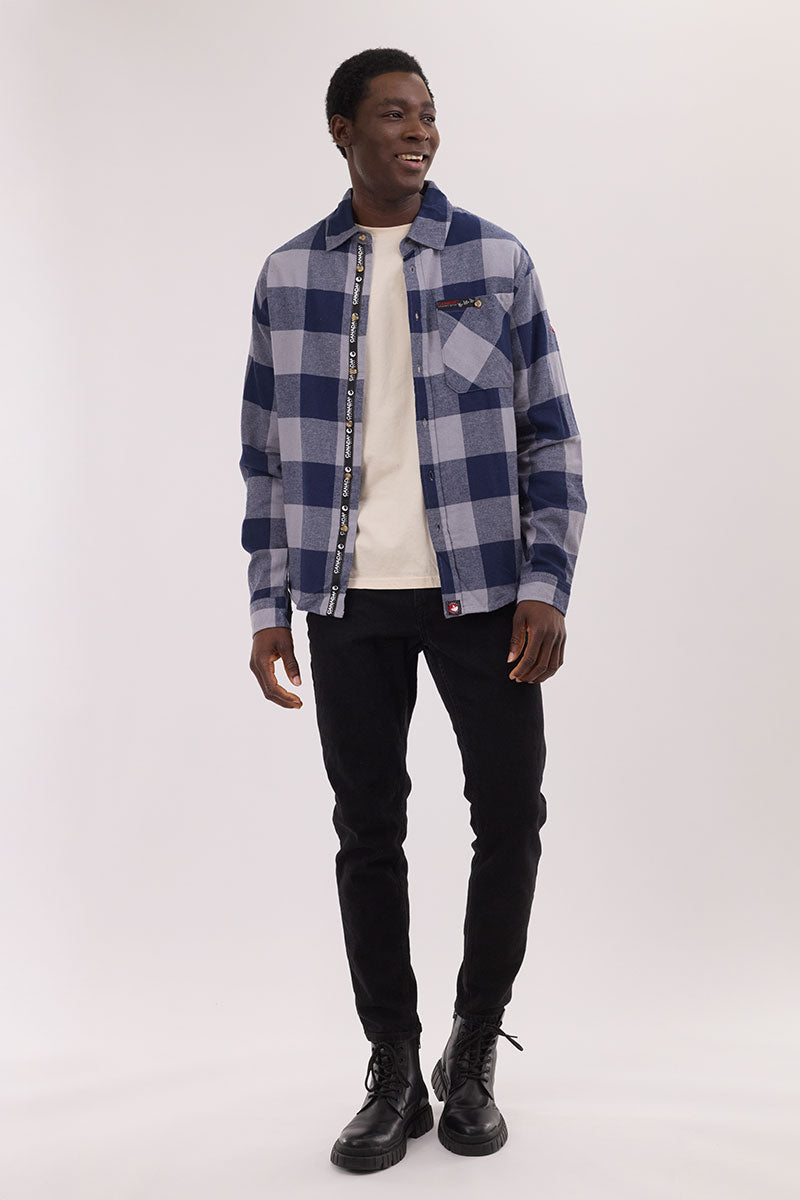 Canada Weather Gear Flannel Button Up Casual Shirt - Navy