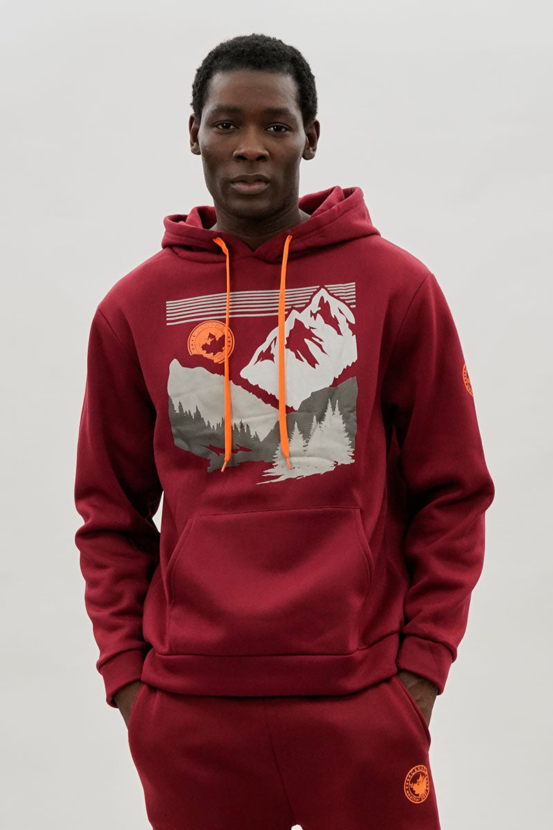Canada Weather Gear Mountain Print Hoodie - Red