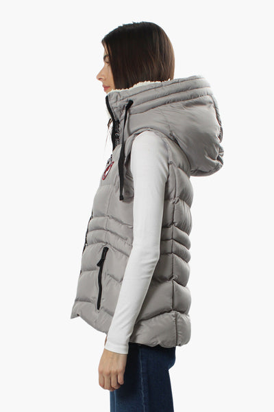 Canada Weather Gear Sherpa Hood Puffer Vest - Grey - Womens Vests - Canada Weather Gear