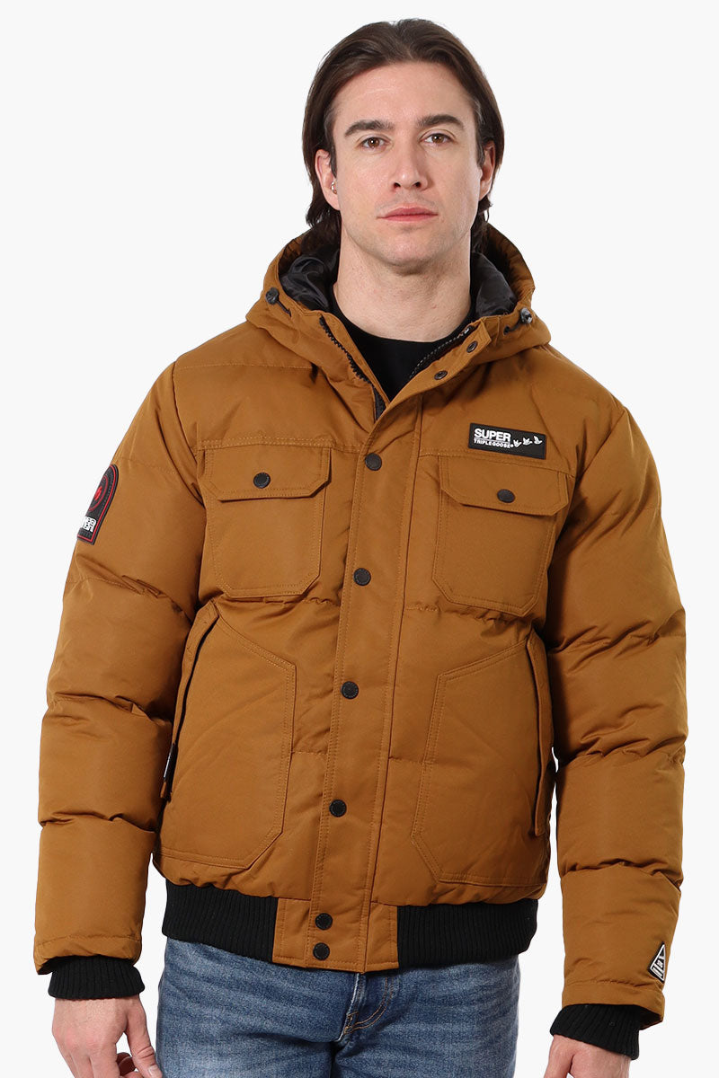 Super Triple Goose 4 Pocket Bomber Jacket - Brown - Mens Bomber Jackets - Canada Weather Gear