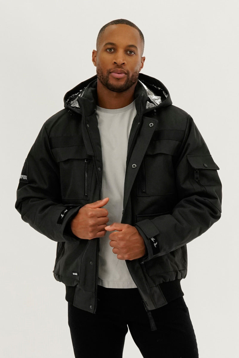 Super Triple Goose Thermal-Foil Lining Bomber Jacket - Black - Mens Bomber Jackets - Canada Weather Gear