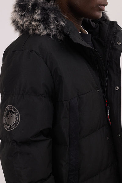 Canada Weather Gear Faux Fur Trim Puffer Parka Jacket - Black