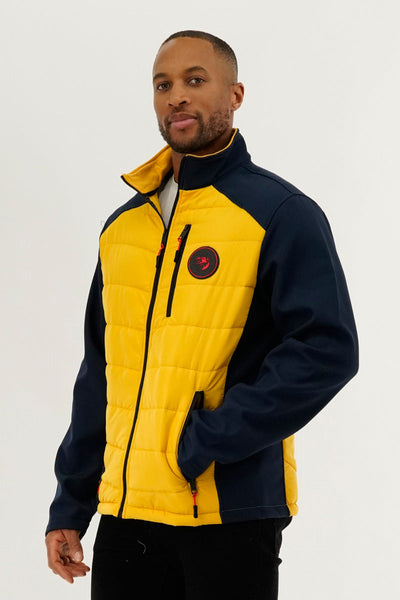 Super Triple Goose Quilted Colour Block Lightweight Jacket - Yellow - Mens Lightweight Jackets - Canada Weather Gear