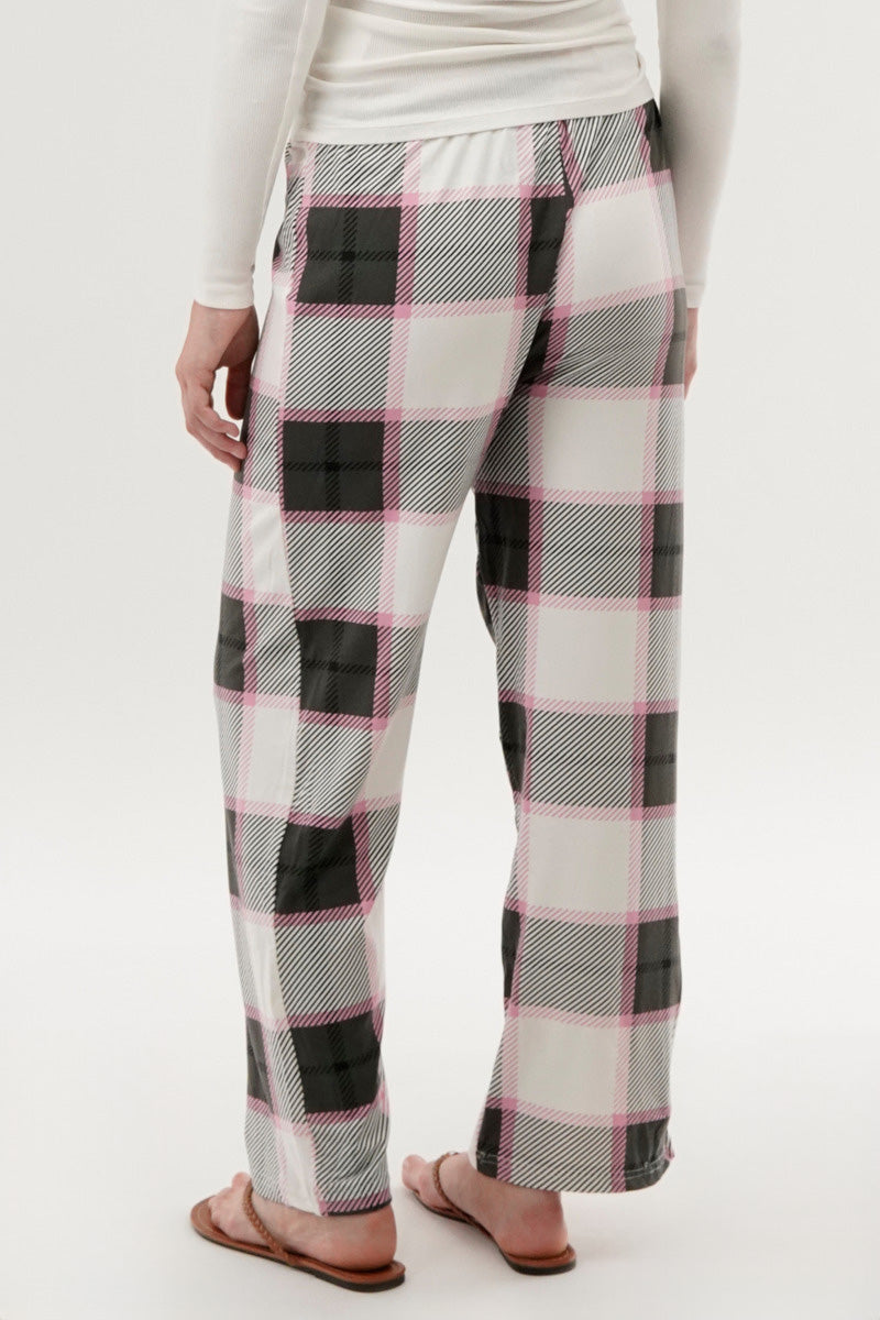 Canada Weather Gear Plaid Wide Leg Pajama Pants - White - Womens Pajamas - Canada Weather Gear