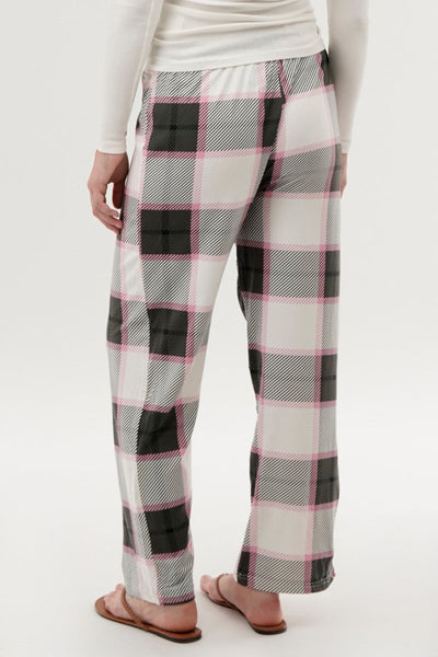 Canada Weather Gear Plaid Wide Leg Pajama Pants - White - Womens Pajamas - Canada Weather Gear