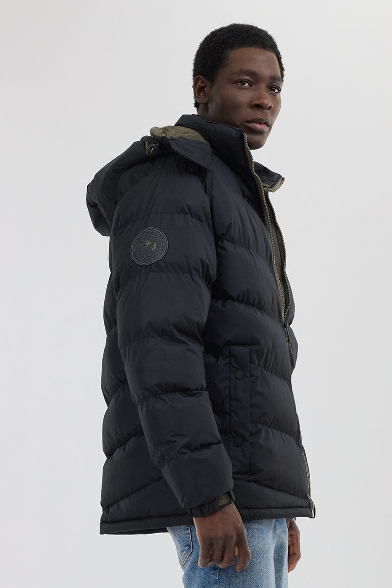 Super Triple Goose Chevron Bomber Jacket - Black