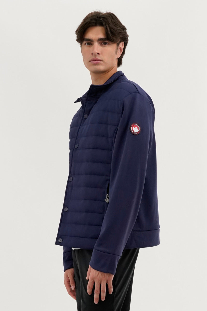 Canada Weather Gear Quilted Snap Button Lightweight Jacket - Navy - Mens Lightweight Jackets - Canada Weather Gear