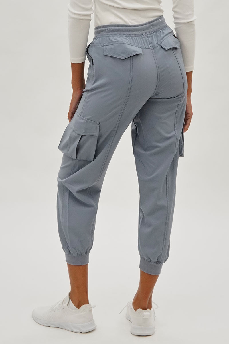 Canada Weather Gear Tie Waist Cargo Joggers - Grey - Womens Joggers & Sweatpants - Canada Weather Gear