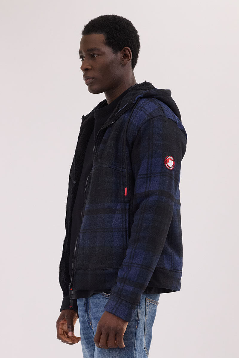 Canada Weather Gear Hooded Sherpa Lined Lightweight Jacket - Navy