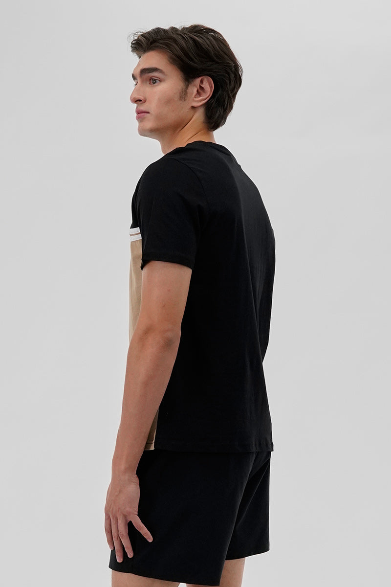 Canada Weather Gear Striped Colour Block Tee - Black - Mens Tees & Tank Tops - Canada Weather Gear