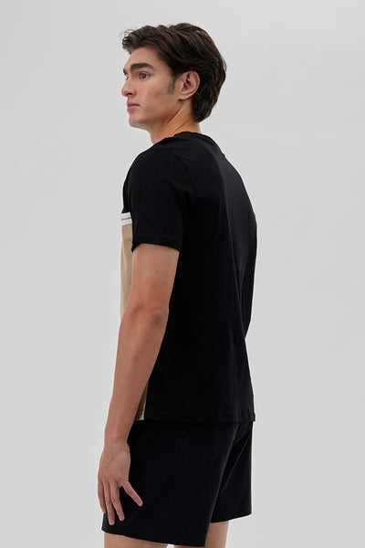 Canada Weather Gear Striped Colour Block Tee - Black - Mens Tees & Tank Tops - Canada Weather Gear