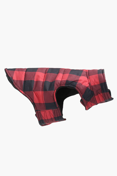 Canada Weather Gear Plaid Dog Puffer Jacket - Red - Pet Accessories - Canada Weather Gear